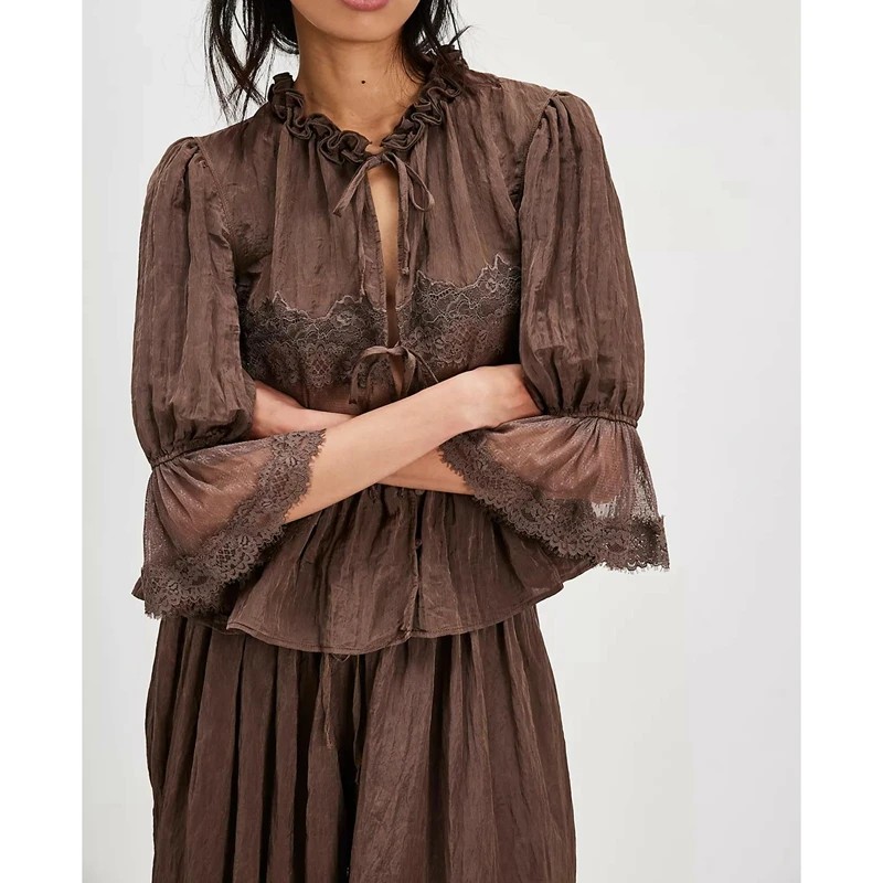 Combhasaki  2Piece õ  ̽  ġ ũ ǻ Ʈ Ÿ Ʈ  ش Babydoll  ž + Drawstring Blommers